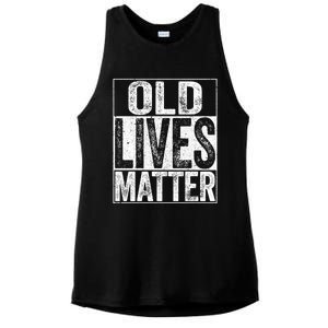 Old Lives Matter Elderly Senior Gift Ladies PosiCharge Tri-Blend Wicking Tank