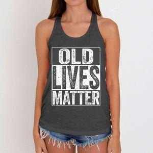 Old Lives Matter Elderly Senior Gift Women's Knotted Racerback Tank