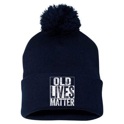 Old Lives Matter Elderly Senior Gift Pom Pom 12in Knit Beanie