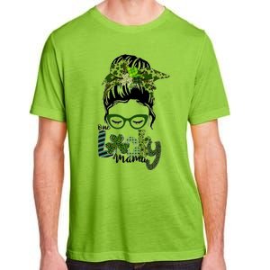 One Lucky Mama Messy Bun St Patricks Day Cute Gift Adult ChromaSoft Performance T-Shirt