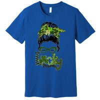 One Lucky Mama Messy Bun St Patricks Day Cute Gift Premium T-Shirt