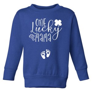 One Lucky Mama Pregnancy Announcet St Patrick’s Day Gift Toddler Sweatshirt