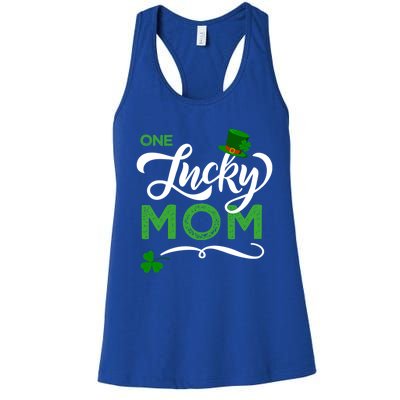 One Lucky Mom St Patrick's Day Mom Cool Gift Women's Racerback Tank