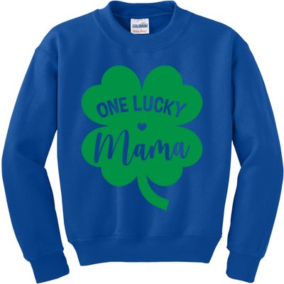 One Lucky Mama Shamrock Four Leaf Clover St Patricks Day Mom Gift Kids Sweatshirt