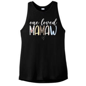 One Loved Mamaw Mothers Day Cute Ladies PosiCharge Tri-Blend Wicking Tank