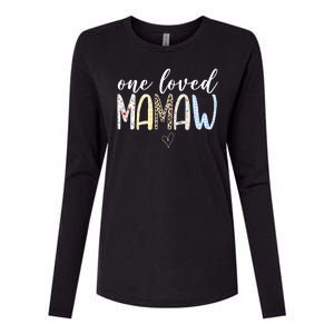 One Loved Mamaw Mothers Day Cute Womens Cotton Relaxed Long Sleeve T-Shirt