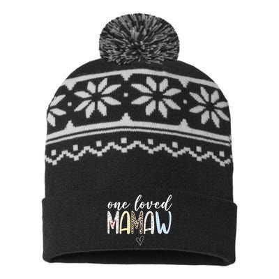 One Loved Mamaw Mothers Day Cute USA-Made Snowflake Beanie