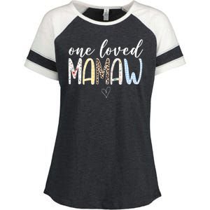 One Loved Mamaw Mothers Day Cute Enza Ladies Jersey Colorblock Tee