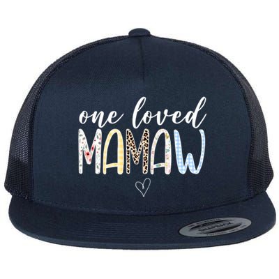 One Loved Mamaw Mothers Day Cute Flat Bill Trucker Hat