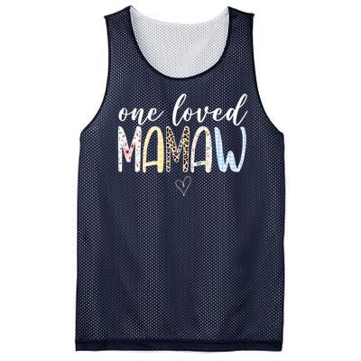 One Loved Mamaw Mothers Day Cute Mesh Reversible Basketball Jersey Tank