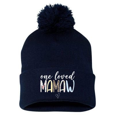 One Loved Mamaw Mothers Day Cute Pom Pom 12in Knit Beanie