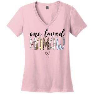 One Loved Mamaw Mothers Day Cute Women's V-Neck T-Shirt