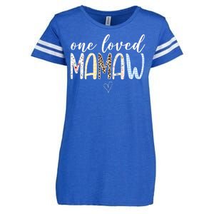 One Loved Mamaw Mothers Day Cute Enza Ladies Jersey Football T-Shirt