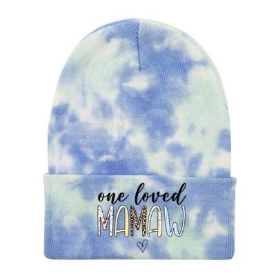 One Loved Mamaw Mothers Day Cute Tie Dye 12in Knit Beanie