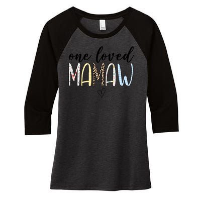 One Loved Mamaw Mothers Day Cute Women's Tri-Blend 3/4-Sleeve Raglan Shirt