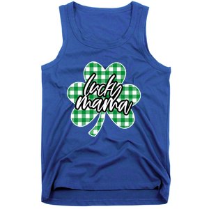 One Lucky Mama Shamrock Plaid Check St Patricks Day For Mom Cool Gift Tank Top