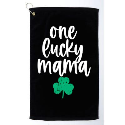 One Lucky Mama Shamrock Saint Patricks Day Mom Mommy Momma Meaningful Gift Golf Towel