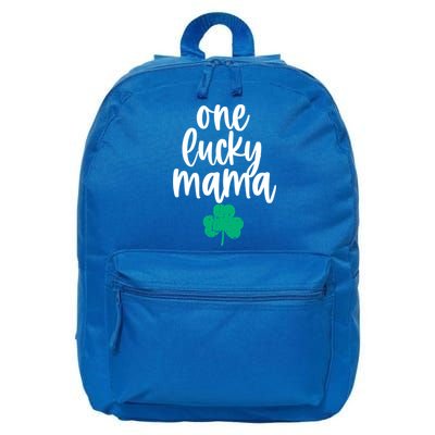 One Lucky Mama Shamrock Saint Patricks Day Mom Mommy Momma Meaningful Gift 16 in Basic Backpack