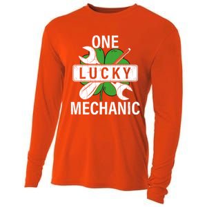 One Lucky Mechanic Funny Saint Patricks Day Graphic Gift Cooling Performance Long Sleeve Crew