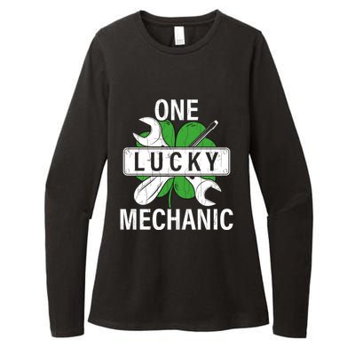 One Lucky Mechanic Funny Saint Patricks Day Graphic Gift Womens CVC Long Sleeve Shirt