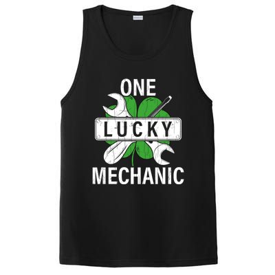 One Lucky Mechanic Funny Saint Patricks Day Graphic Gift PosiCharge Competitor Tank