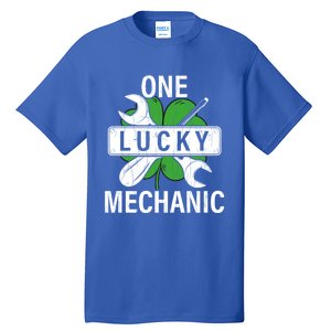 One Lucky Mechanic Funny Saint Patricks Day Graphic Gift Tall T-Shirt