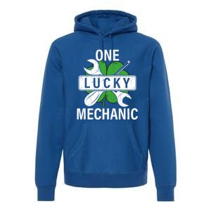 One Lucky Mechanic Funny Saint Patricks Day Graphic Gift Premium Hoodie