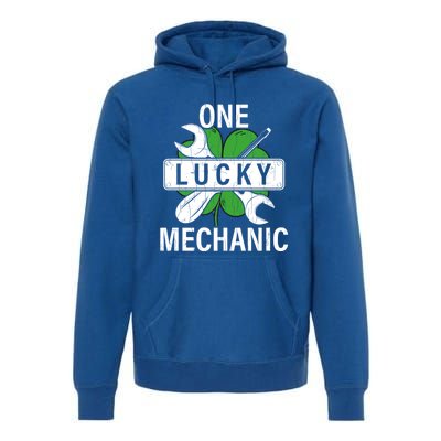 One Lucky Mechanic Funny Saint Patricks Day Graphic Gift Premium Hoodie