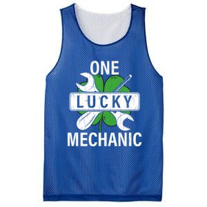 One Lucky Mechanic Funny Saint Patricks Day Graphic Gift Mesh Reversible Basketball Jersey Tank