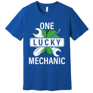 One Lucky Mechanic Funny Saint Patricks Day Graphic Gift Premium T-Shirt