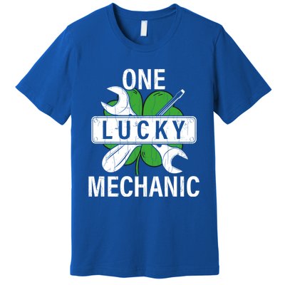 One Lucky Mechanic Funny Saint Patricks Day Graphic Gift Premium T-Shirt