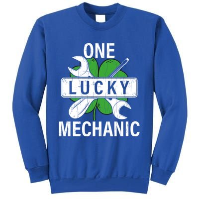 One Lucky Mechanic Funny Saint Patricks Day Graphic Gift Tall Sweatshirt