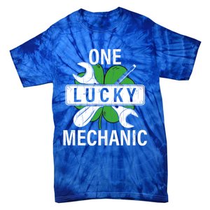 One Lucky Mechanic Funny Saint Patricks Day Graphic Gift Tie-Dye T-Shirt