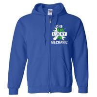 One Lucky Mechanic Funny Saint Patricks Day Graphic Gift Full Zip Hoodie