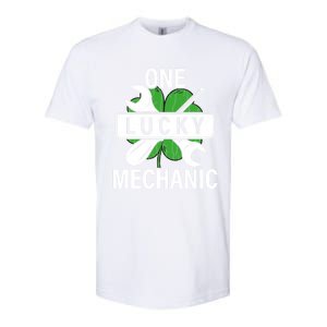 One Lucky Mechanic Funny Saint Patricks Day Graphic Gift Softstyle CVC T-Shirt