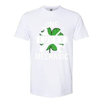 One Lucky Mechanic Funny Saint Patricks Day Graphic Gift Softstyle CVC T-Shirt