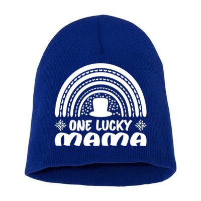 One Lucky Mama Great Gift St Patrick's Day Funny For Mama Meaningful Gift Short Acrylic Beanie