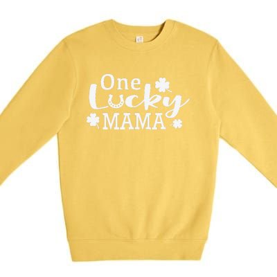 One Lucky Mama St. Patricks Day Mom Gift Premium Crewneck Sweatshirt