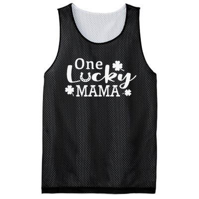 One Lucky Mama St. Patricks Day Mom Gift Mesh Reversible Basketball Jersey Tank