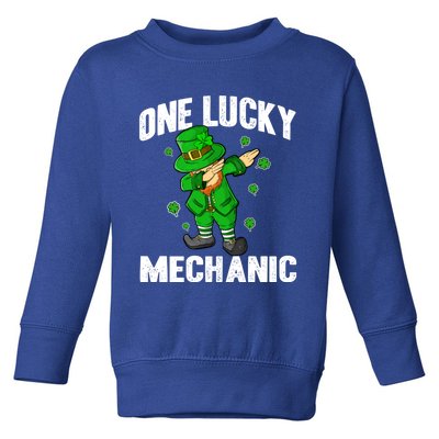 One Lucky Mechanic St Patricks Day Dabbing Leprechaun Gift Toddler Sweatshirt