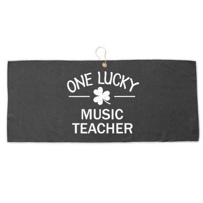 One Lucky Music Teacher Matching St Patricks Day Gift Large Microfiber Waffle Golf Towel