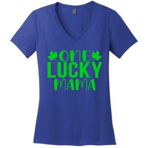 One Lucky Mama St Patricks Day Mom Mother Shamrock Cool Gift Women's V-Neck T-Shirt