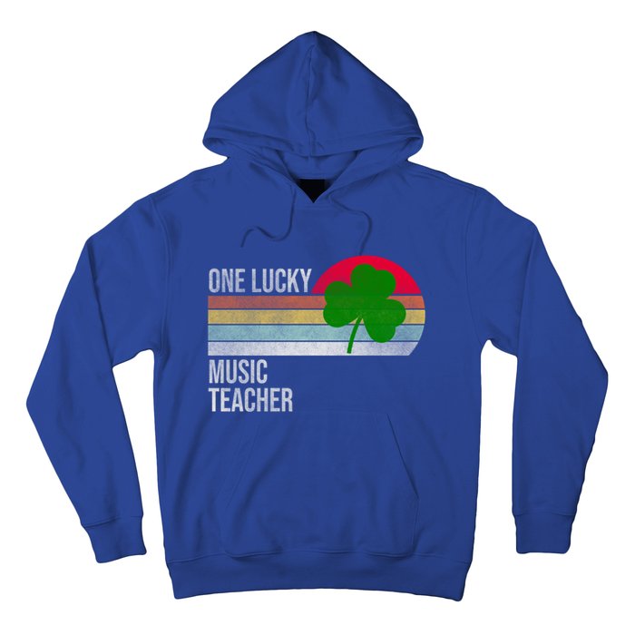 One Lucky Music Teacher St Patricks Day Vintage Retro Design Gift Hoodie