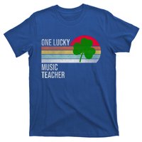 One Lucky Music Teacher St Patricks Day Vintage Retro Design Gift T-Shirt