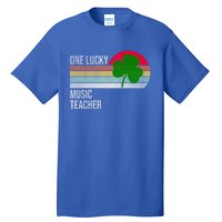 One Lucky Music Teacher St Patricks Day Vintage Retro Design Gift Tall T-Shirt