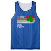 One Lucky Music Teacher St Patricks Day Vintage Retro Design Gift Mesh Reversible Basketball Jersey Tank