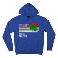 One Lucky Music Teacher St Patricks Day Vintage Retro Design Gift Tall Hoodie