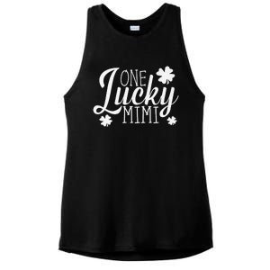 One Lucky Mimi Shamrock Gift For Saint Patrick's Day Ladies PosiCharge Tri-Blend Wicking Tank