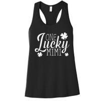 One Lucky Mimi Shamrock Gift For Saint Patrick's Day Women's Racerback Tank