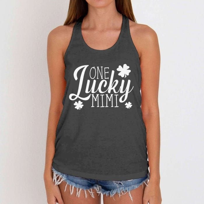 One Lucky Mimi Shamrock Gift For Saint Patrick's Day Women's Knotted Racerback Tank